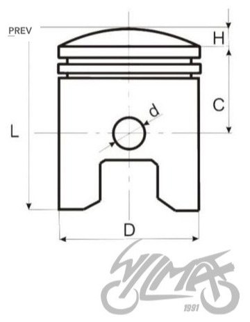 55,00/16/30 TŁOK DO HONDA NSR WILMAT BIAŁE AX3954