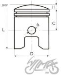 PISTON AY34030/TYPH00N70 ROZM 47/47,00/12/25,5 TŁOK DO PIAGGIO 70