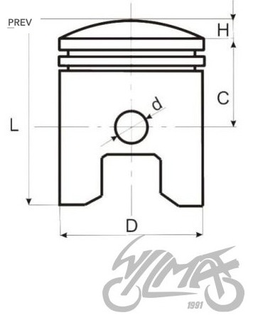 PISTON AY34030/TYPH00N70 ROZM 47/47,00/12/25,5 TŁOK DO PIAGGIO 70