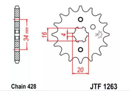 ZĘBATKA PRZEDNIA JT F1263-11 , 11Z- 428/7260058