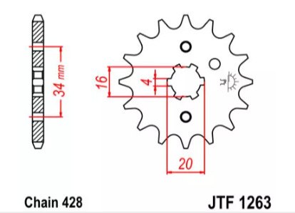 ZĘBATKA PRZEDNIA JT F1263-14, 14Z- 428/7263163