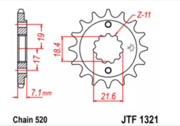 ZĘBATKA PRZEDNIA JT F1321-13, 13Z- 520/7264195