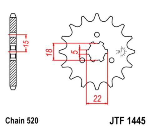 ZĘBATKA PRZEDNIA JT F1445-11 , 11Z- 520/7260070