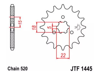 ZĘBATKA PRZEDNIA JT F1445-12 SC, RAC 12Z-520/7262108