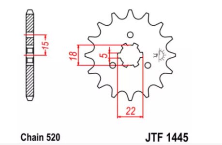 ZĘBATKA PRZEDNIA JT F1445-13 SC, RAC 13Z-520/7262769