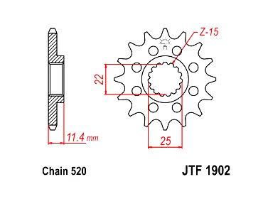 ZĘBATKA PRZEDNIA JT F1902.13, 13Z- 520/7260179