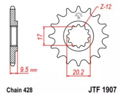 ZĘBATKA PRZEDNIA JT F1907-13, 13Z-428/7261746