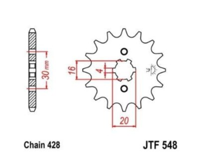 ZĘBATKA PRZEDNIA JT F548-13, 13Z- 428/7264146