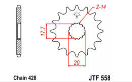 ZĘBATKA PRZEDNIA JT F558-13, 13Z-428/7264005