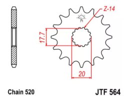 ZĘBATKA PRZEDNIA JT F564-13, 13Z- 520/7263445