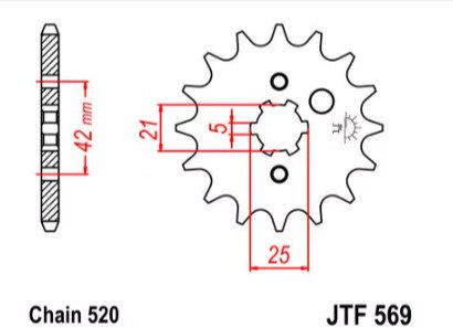 ZĘBATKA PRZEDNIA JT F569-13, 13Z-520