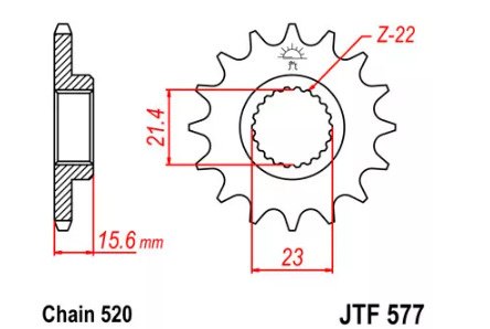 ZĘBATKA PRZEDNIA JT F577-14, 14Z- 520/7261589