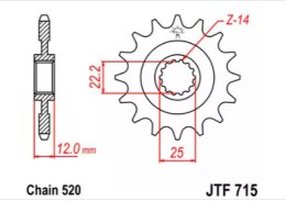 ZĘBATKA PRZEDNIA JT F715-13, 13Z- 520/7261894