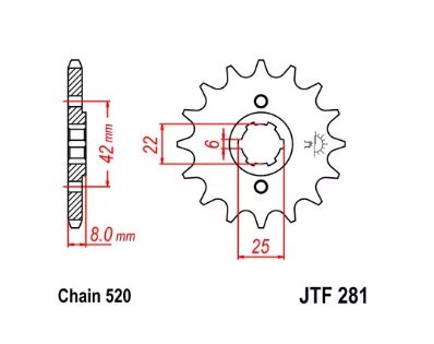 ZĘBATKA PRZEDNIA JTF281.13/726 1125