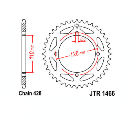 JTR1466 Tylna zębatka motocyklowa 47 zębów (JTR 1466.47)