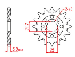 Zębatka przednia JT F1565-13SC, 13Z, rozmiar 520 Racing