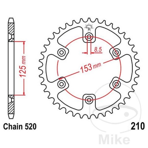 JT ZĘBATKA TYLNA 289 49 HONDA CR/CRF/XR '83-24 ULTRALIGHT SAMOOCZYSZCZAJĄCA (28949JTSC) (ŁAŃC. 520)