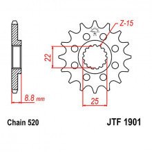 Zębatka przednia JT F1901-15, 15Z, rozmiar 520 Racing