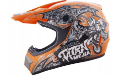 Kask Crossowy City-Bike Dziecięcy WL-801A Junior Tatan Pomarańczowy M