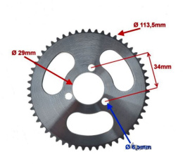 ZĘBATKA TYŁ 55z 140 25H DO MINI POCKET ATV