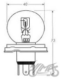 Żarówka 6V 45/40W P45T z kołnierzem brak EEC