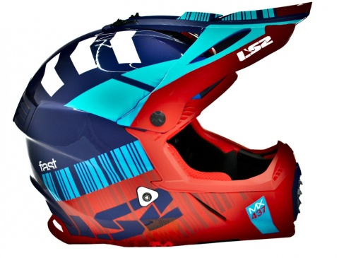 Kask LS2 MX437 Fast Evo X-Code czerwono-niebieki rozmiar XL