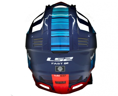 Kask LS2 MX437 Fast Evo X-Code czerwono-niebieki rozmiar XL
