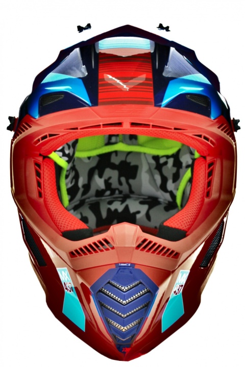 Kask LS2 MX437 Fast Evo X-Code czerwono-niebieki rozmiar XL