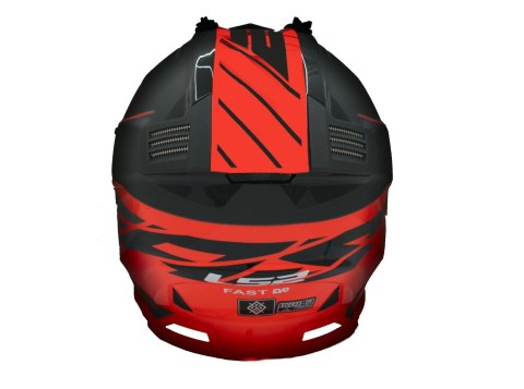 Kask LS2 MX437 Fast Evo Roar czarno-czerwony rozmiar XL